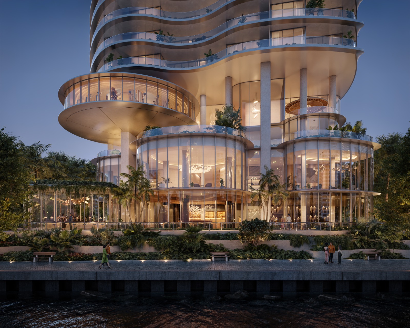 The Baywalk at the foot of 619 Brickell