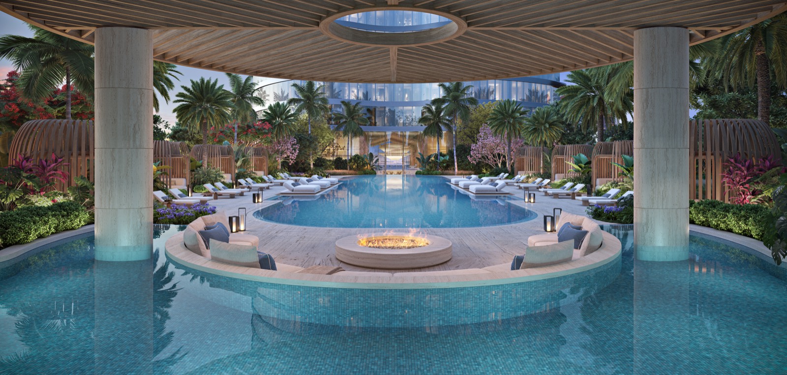 Pool deck at 619 Brickell